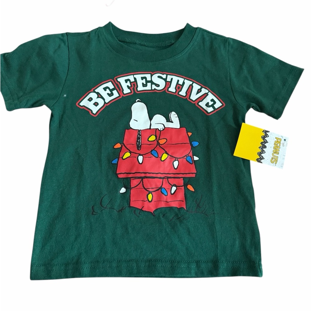 Peanuts Green 'Be Festive' Kids T-Shirt
